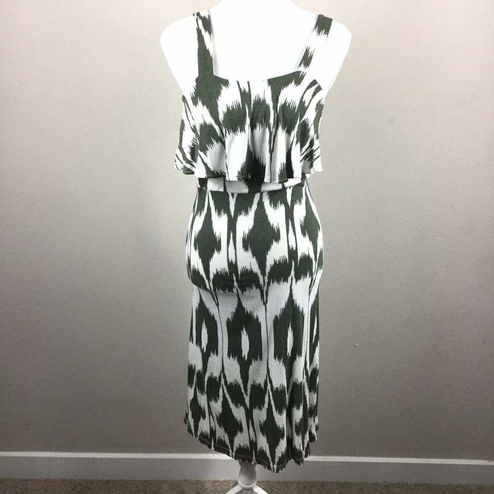 ANN TAYLOR LOFT SUNDRESS GREEN WHITE SLEEVELESS SIZE XS